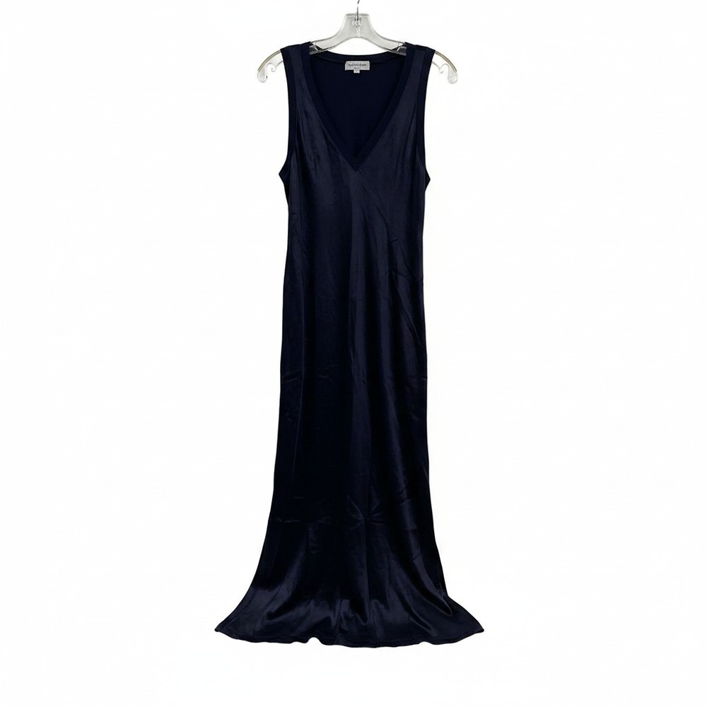 Michael Stars Navy Satin Maxi Dress | Women’s M, Rayon/Viscose blend